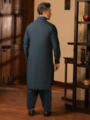 Blue Cotton Kameez Shalwar - ALWA-KS-471 - Almirah Online