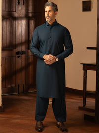 Blue Cotton Kameez Shalwar - ALWA-KS-471