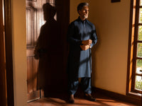 Blue Cotton Kameez Shalwar - ALWA-KS-471