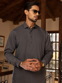 Grey Blended Kameez Shalwar - ALWA-KS-473