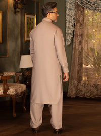 Beige Blended Kameez Shalwar - ALWA-KS-475