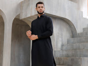 Black Blended Kameez Shalwar - ALWA-KS-477