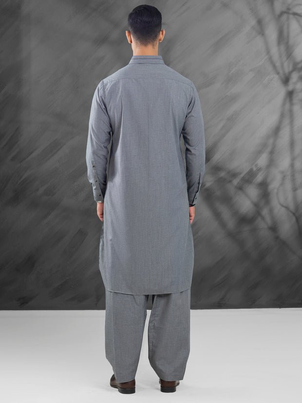 Grey Blended Kameez Shalwar - ALWA-KS-479