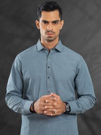 Grey Blended Kameez Shalwar - ALWA-KS-482