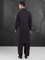 Dark Brown Blended Kameez Shalwar - ALWA-KS-485