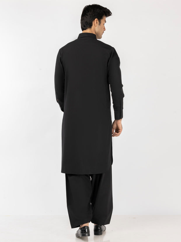 Black Blended Kameez Shalwar - ALWA-KS-483