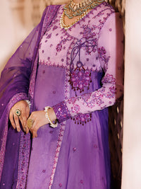 Purple Organza Formal 3Pc Stitched - AL-3PS-LS-485