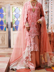 Tea Pink Velvet Formal 3 Piece Stitched - AL-3PS-LS-495