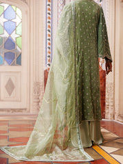 Pistachio Green Velvet Formal 3 Piece Stitched - AL-3PS-LS-497