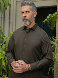 Green Blended Kameez Shalwar - ALWA-KS-500