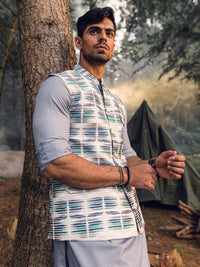 Teal Green Blended Waistcoat - AL-WC-500