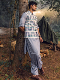 Teal Green Blended Waistcoat - AL-WC-500