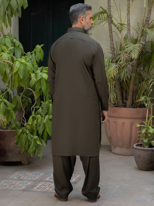 Green Blended Kameez Shalwar - ALWA-KS-500