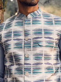 Teal Green Blended Waistcoat - AL-WC-500