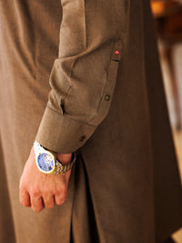 Olive Green Blended Kameez Shalwar - ALWA-KS-501