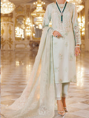 Light Green Sheesha Silk Formal 3 Piece Stitched - AL-3PS-LS-502