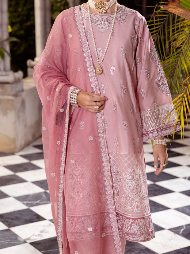 Light Pink Sheesha Silk Formal 3 Piece Stitched - AL-3PS-LS-505