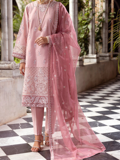 Light Pink Sheesha Silk Formal 3 Piece Stitched - AL-3PS-LS-505