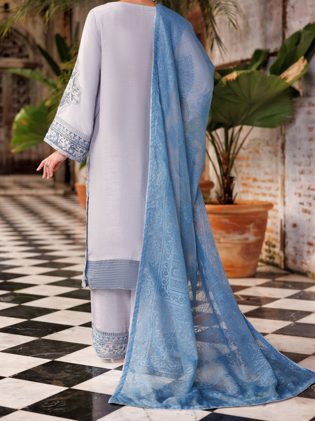 Grey Sheesha Silk Formal 3 Piece Stitched - AL-3PS-LS-506