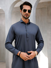 Grey Blended Kameez Shalwar - ALWA-KS-506