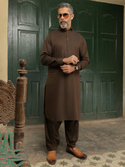 Brown Blended Kameez Shalwar - ALWA-KS-507