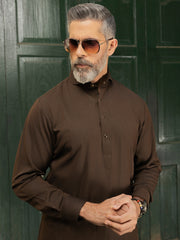 Brown Blended Kameez Shalwar - ALWA-KS-507