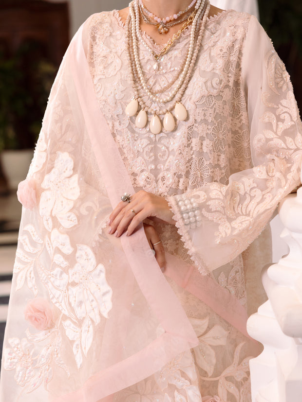 Light Pink Qureshian Fabric Formal 3 Piece Stitched - AL-3PS-LS-510