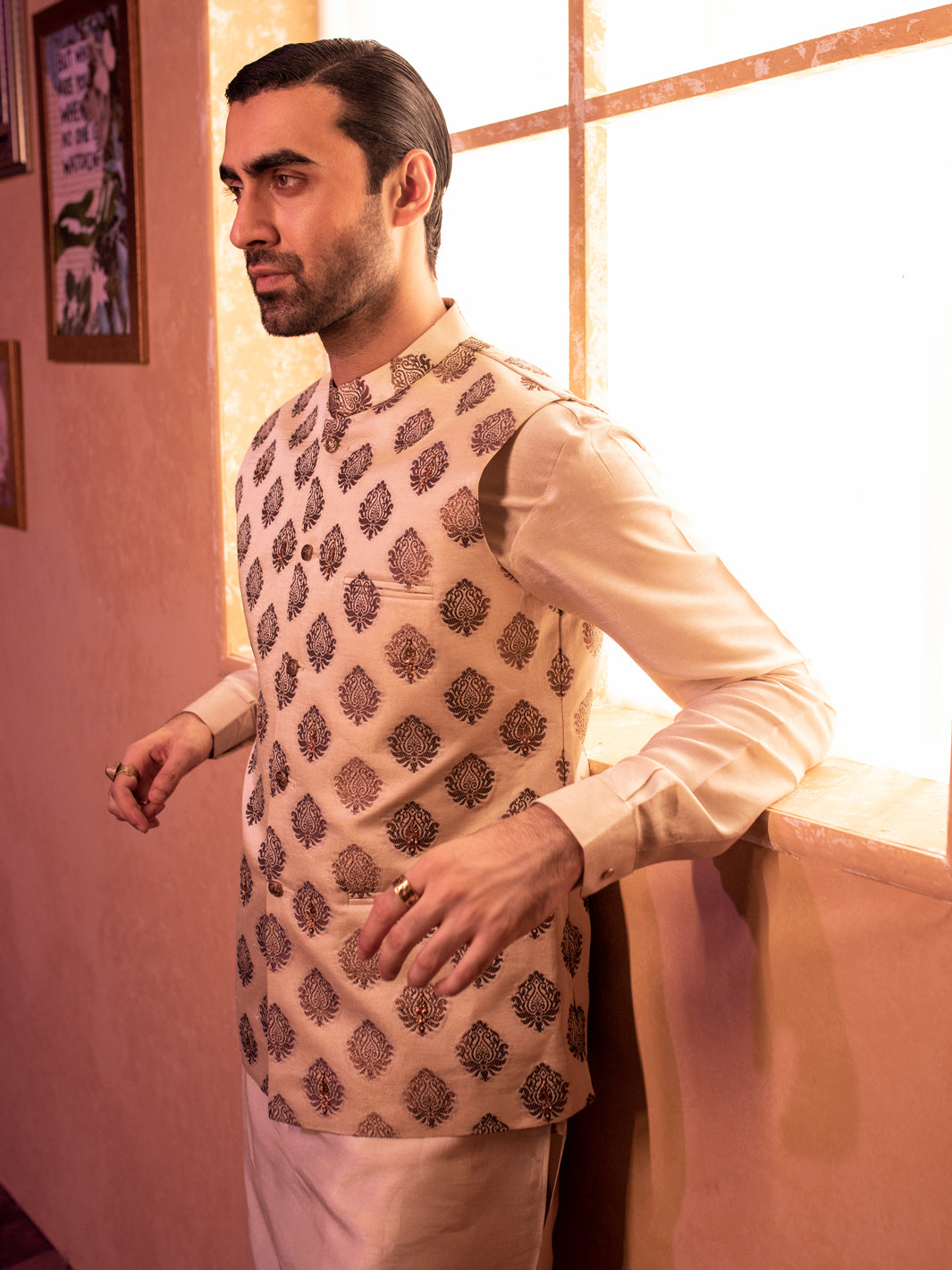 Dull Gold Blended Waistcoat - AL-WC-512
