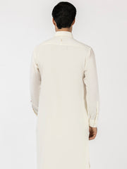 White Blended Kameez Shalwar - ALWA-KS-512