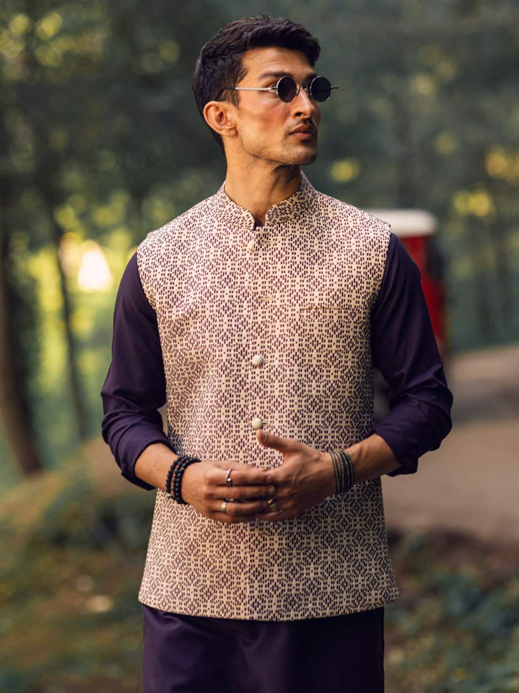 Purple Blended Waistcoat - AL-WC-513
