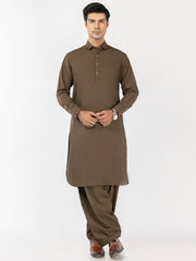 Olive Blended Kameez Shalwar - ALWA-KS-513