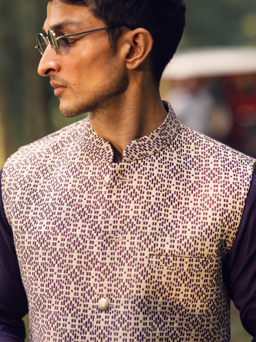 Purple Blended Waistcoat - AL-WC-513