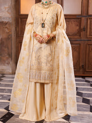 Golden Yarn Dyed Formal 3 Piece Stitched - AL-3PS-LS-514