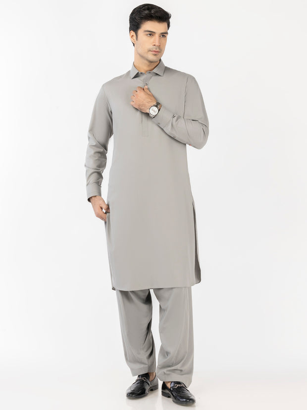 Grey Blended Kameez Shalwar - ALWA-KS-515A