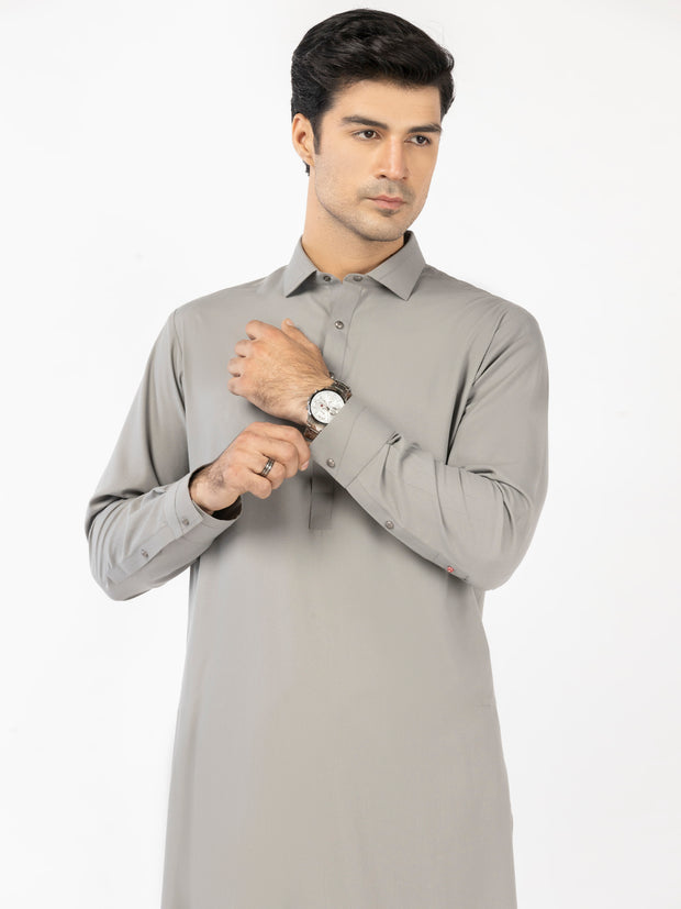 Grey Blended Kameez Shalwar - ALWA-KS-515A