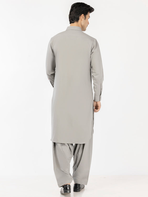 Grey Blended Kameez Shalwar - ALWA-KS-515A