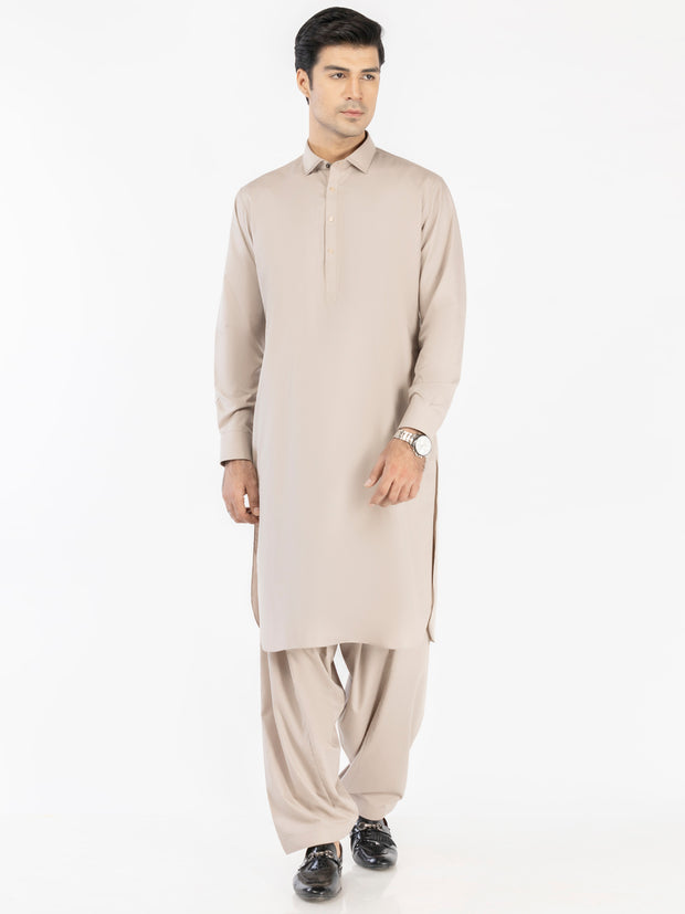 Fawn Blended Kameez Shalwar - ALWA-KS-516