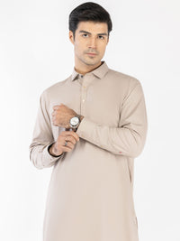 Fawn Blended Kameez Shalwar - ALWA-KS-516