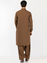 Brown Blended Kameez Shalwar - ALWA-KS-519