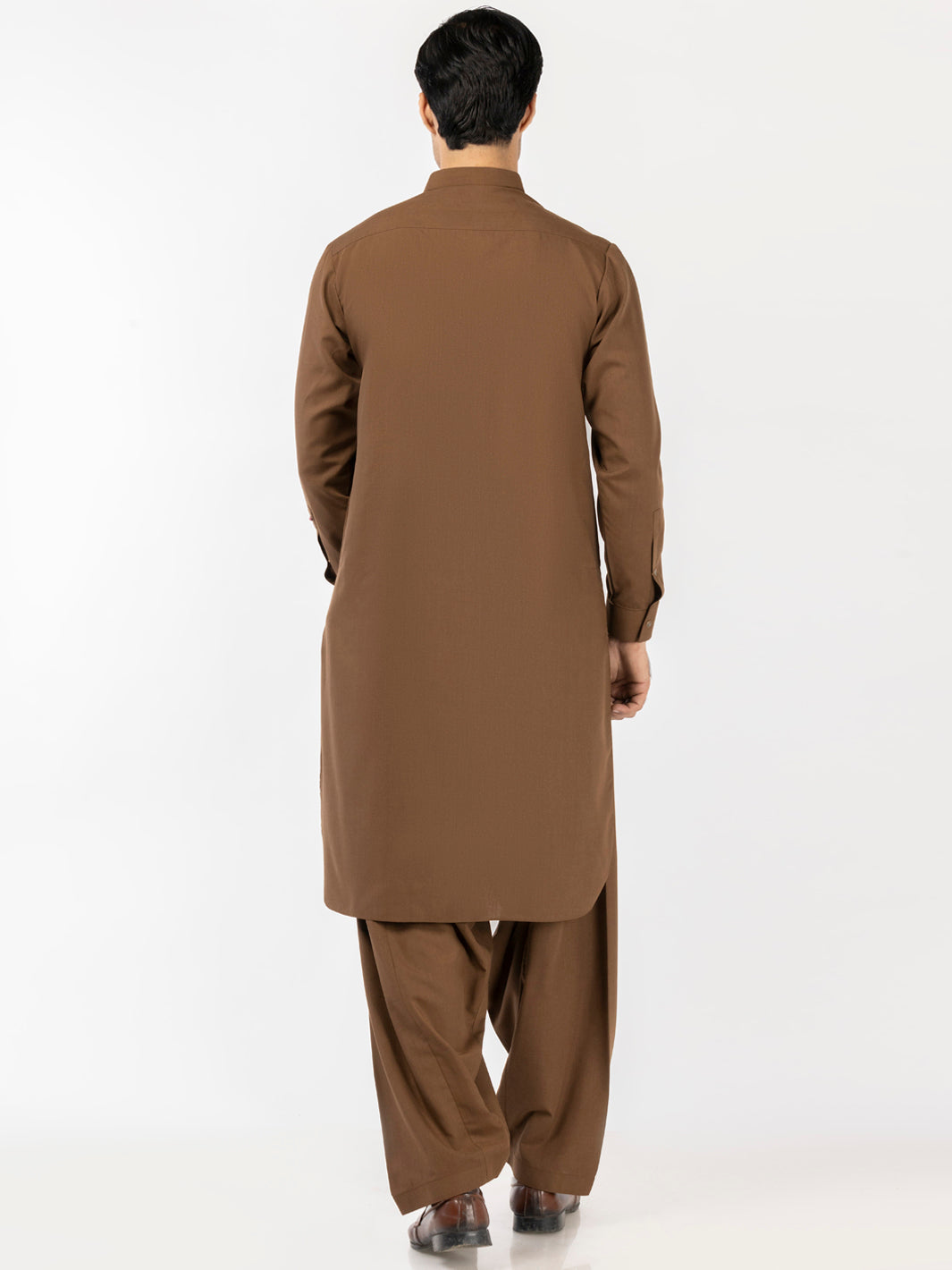 Brown Blended Kameez Shalwar - ALWA-KS-519A