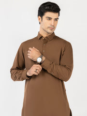 Brown Blended Kameez Shalwar - ALWA-KS-519