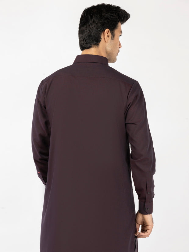 Maroon Blended Kameez Shalwar - ALWA-KS-524