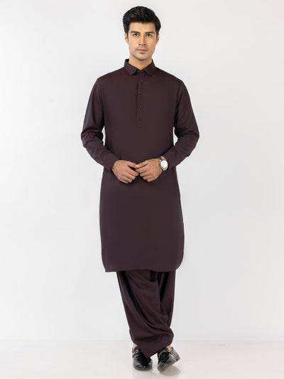 Maroon Blended Kameez Shalwar - ALWA-KS-524