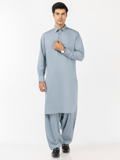 Light Blue Blended Kameez Shalwar - ALWA-KS-525