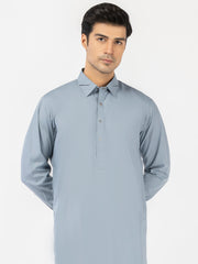 Light Blue Blended Kameez Shalwar - ALWA-KS-525