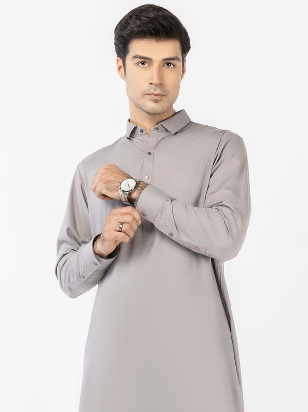 Grey Blended Kameez Shalwar - ALWA-KS-526