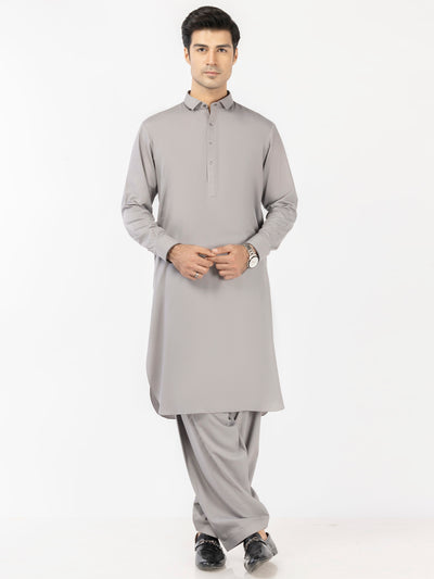 Grey Blended Kameez Shalwar - ALWA-KS-526