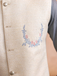 Off White Blended Waistcoat - AL-WC-529