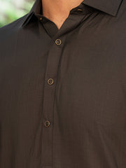 Olive Green Blended Kameez Shalwar - ALWA-KS-530