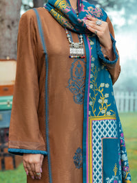 Brown Jacquard 3Pc Stitched - AWP-3PS-536
